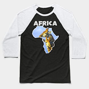 African Wildlife Continent Giraffe Cuddles Baseball T-Shirt